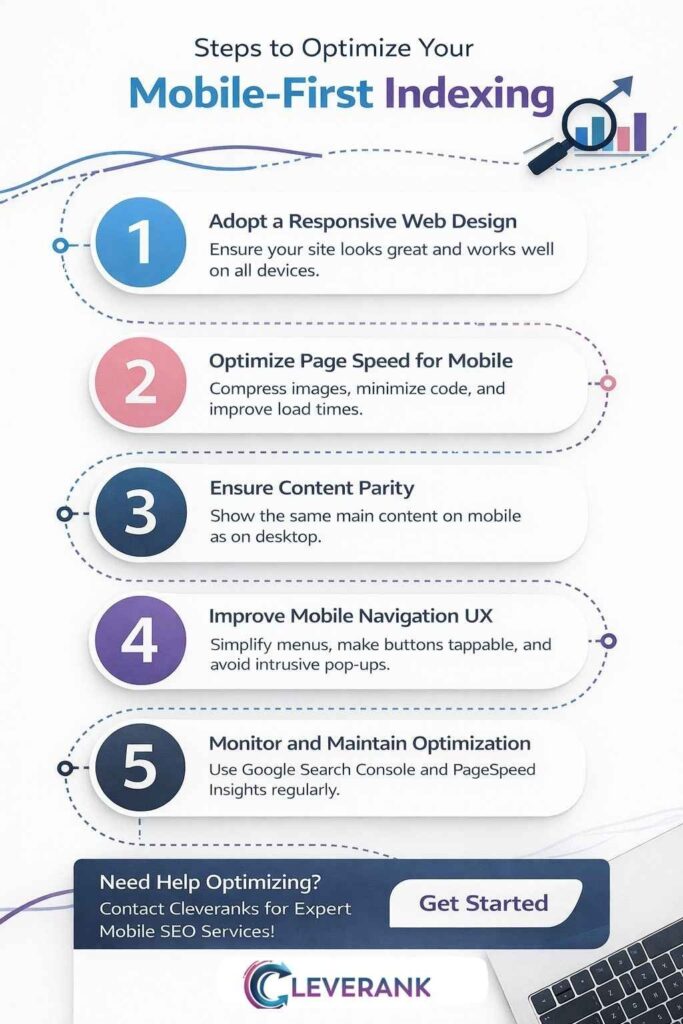 How can I optimize my website for mobile-first indexing?